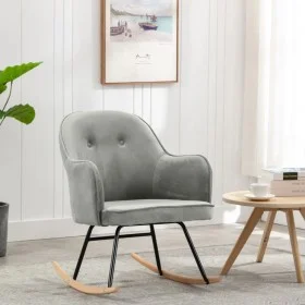 Gray Velvet Rocking Chair by vidaXL, Rocking chairs - Ref: Foro24-289519, Price: 129,48 €, Discount: %