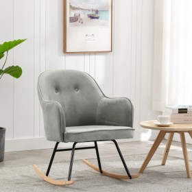 Silla mecedora de terciopelo gris de vidaXL, Mecedoras - Ref: Foro24-289519, Precio: 130,76 €, Descuento: %