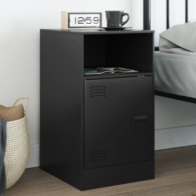 Mesita de noche acero negra 34,5x39x62 cm de vidaXL, Mesitas de noche - Ref: Foro24-841763, Precio: 58,03 €, Descuento: %