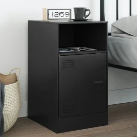 Mesita de noche acero negra 34,5x39x62 cm de vidaXL, Mesitas de noche - Ref: Foro24-841763, Precio: 57,40 €, Descuento: %
