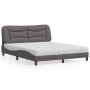 Cama con colchón cuero sintético gris 160x200 cm de vidaXL, Camas y somieres - Ref: Foro24-3208734, Precio: 454,46 €, Descuen...