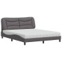 Cama con colchón cuero sintético gris 160x200 cm de vidaXL, Camas y somieres - Ref: Foro24-3208734, Precio: 454,46 €, Descuen...
