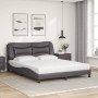 Cama con colchón cuero sintético gris 160x200 cm de vidaXL, Camas y somieres - Ref: Foro24-3208734, Precio: 454,46 €, Descuen...