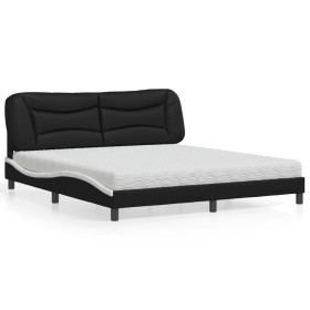 Cama con colchón cuero sintético negro y blanco 180x200 cm de vidaXL, Camas y somieres - Ref: Foro24-3208743, Precio: 464,34 ...