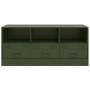 Mueble de TV de acero verde oliva 99x39x44 cm de vidaXL, Muebles TV - Ref: Foro24-841737, Precio: 110,15 €, Descuento: %