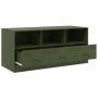 Mueble de TV de acero verde oliva 99x39x44 cm de vidaXL, Muebles TV - Ref: Foro24-841737, Precio: 110,15 €, Descuento: %