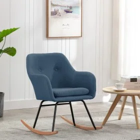 Silla mecedora de tela azul de vidaXL, Mecedoras - Ref: Foro24-289531, Precio: 108,27 €, Descuento: %