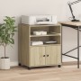 Soporte para impresora con ruedas roble Sonoma 60x48x74 cm de vidaXL, Soportes para impresoras - Ref: Foro24-840634, Precio: ...