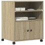 Soporte para impresora con ruedas roble Sonoma 60x48x74 cm de vidaXL, Soportes para impresoras - Ref: Foro24-840634, Precio: ...