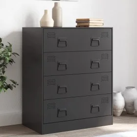 Aparador de acero negro 67x39x83 cm de vidaXL, Aparadores - Ref: Foro24-841679, Precio: 175,75 €, Descuento: %