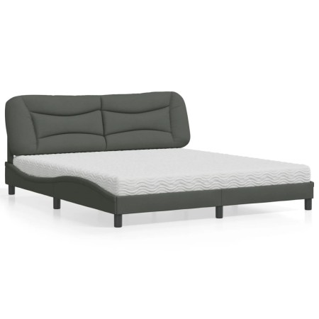 Cama con colchón de tela gris oscuro 180x200 cm de vidaXL, Camas y somieres - Ref: Foro24-3208549, Precio: 473,36 €, Descuent...