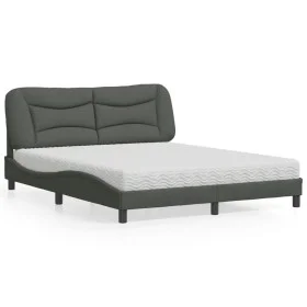 Cama con colchón de tela gris oscuro 160x200 cm de vidaXL, Camas y somieres - Ref: Foro24-3208542, Precio: 433,85 €, Descuent...