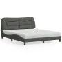 Cama con colchón de tela gris oscuro 160x200 cm de vidaXL, Camas y somieres - Ref: Foro24-3208542, Precio: 433,85 €, Descuent...