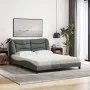 Cama con colchón de tela gris oscuro 160x200 cm de vidaXL, Camas y somieres - Ref: Foro24-3208542, Precio: 433,85 €, Descuent...