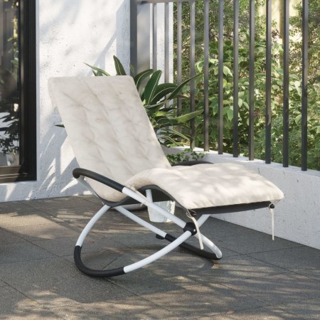 Tumbona geométrica con cojín acero negro y gris de vidaXL, Tumbonas - Ref: Foro24-3213546, Precio: 154,80 €, Descuento: %