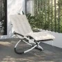 Tumbona geométrica con cojín acero negro y gris de vidaXL, Tumbonas - Ref: Foro24-3213546, Precio: 136,20 €, Descuento: %