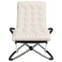Tumbona geométrica con cojín acero negro y gris de vidaXL, Tumbonas - Ref: Foro24-3213546, Precio: 136,20 €, Descuento: %