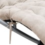 Tumbona geométrica con cojín acero negro y gris de vidaXL, Tumbonas - Ref: Foro24-3213546, Precio: 154,80 €, Descuento: %