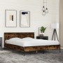 Estructura cama madera ingeniería metal roble ahumado 150x200cm de vidaXL, Camas y somieres - Ref: Foro24-3280004, Precio: 15...