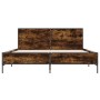 Estructura cama madera ingeniería metal roble ahumado 150x200cm de vidaXL, Camas y somieres - Ref: Foro24-3280004, Precio: 15...