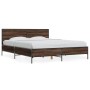 Estructura cama madera ingeniería metal marrón roble 150x200 cm de vidaXL, Camas y somieres - Ref: Foro24-3280006, Precio: 15...