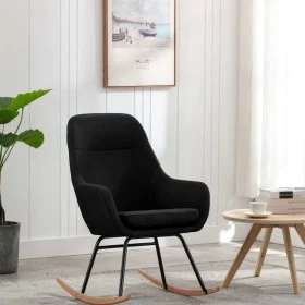 Silla mecedora de tela negra de vidaXL, Mecedoras - Ref: Foro24-289543, Precio: 113,91 €, Descuento: %