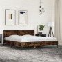 Estructura cama madera ingeniería metal roble ahumado 200x200cm de vidaXL, Camas y somieres - Ref: Foro24-3280019, Precio: 16...