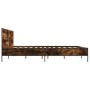 Estructura cama madera ingeniería metal roble ahumado 200x200cm de vidaXL, Camas y somieres - Ref: Foro24-3280019, Precio: 16...