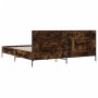 Estructura cama madera ingeniería metal roble ahumado 200x200cm de vidaXL, Camas y somieres - Ref: Foro24-3280019, Precio: 16...
