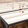 Estructura cama madera ingeniería metal roble ahumado 200x200cm de vidaXL, Camas y somieres - Ref: Foro24-3280019, Precio: 16...