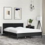 Estructura de cama madera de ingeniería y metal negro 135x190cm de vidaXL, Camas y somieres - Ref: Foro24-3280027, Precio: 15...