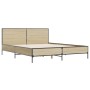 Estructura cama madera ingeniería metal roble Sonoma 140x190 cm de vidaXL, Camas y somieres - Ref: Foro24-3280033, Precio: 14...