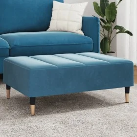 Reposapiés de terciopelo azul 77x55x31 cm de vidaXL, Otomanas - Ref: Foro24-4007392, Precio: 73,92 €, Descuento: %
