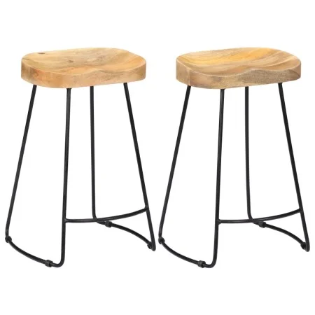 Taburetes de cocina gavin 2 unidades madera maciza de mango de vidaXL, Taburetes de cocina - Ref: Foro24-247837, Precio: 120,...