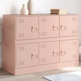 Aparador de acero rosa 99x39x73 cm de vidaXL, Aparadores - Ref: Foro24-841794, Precio: 162,75 €, Descuento: %