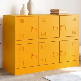 Mustard yellow steel sideboard 99x39x73 cm by vidaXL, Sideboards - Ref: Foro24-841796, Price: 157,55 €, Discount: %