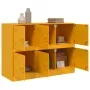 Aparador de acero amarillo mostaza 99x39x73 cm de vidaXL, Aparadores - Ref: Foro24-841796, Precio: 157,55 €, Descuento: %