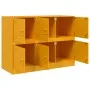 Aparador de acero amarillo mostaza 99x39x73 cm de vidaXL, Aparadores - Ref: Foro24-841796, Precio: 157,55 €, Descuento: %