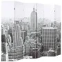 Biombo divisor plegable 228x170 cm Nueva York blanco y negro de vidaXL, Divisores de ambientes - Ref: Foro24-245860, Precio: ...
