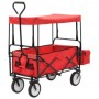 Carrito de mano plegable de acero con capota rojo de vidaXL, Carretillas de carga - Ref: Foro24-147589, Precio: 97,56 €, Desc...