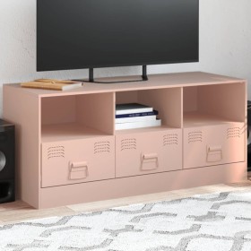 Mueble para TV de acero rosa 99x39x44 cm de vidaXL, Muebles TV - Ref: Foro24-841734, Precio: 99,17 €, Descuento: %