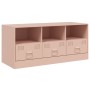 Mueble para TV de acero rosa 99x39x44 cm de vidaXL, Muebles TV - Ref: Foro24-841734, Precio: 99,17 €, Descuento: %