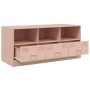 Mueble para TV de acero rosa 99x39x44 cm de vidaXL, Muebles TV - Ref: Foro24-841734, Precio: 99,17 €, Descuento: %
