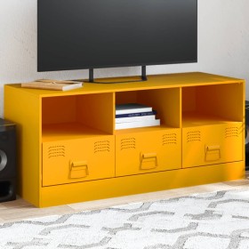 Mueble para TV de acero amarillo mostaza 99x39x44 cm de vidaXL, Muebles TV - Ref: Foro24-841736, Precio: 110,15 €, Descuento: %