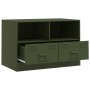 Muebles para TV 2 unidades acero verde oliva 67x39x44 cm de vidaXL, Muebles TV - Ref: Foro24-841748, Precio: 131,14 €, Descue...