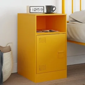 Mesita de noche acero amarillo mostaza 34,5x39x62 cm by vidaXL, Nightstands - Ref: Foro24-841769, Price: 60,51 €, Discount: %