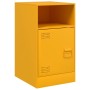 Mesita de noche acero amarillo mostaza 34,5x39x62 cm de vidaXL, Mesitas de noche - Ref: Foro24-841769, Precio: 61,88 €, Descu...