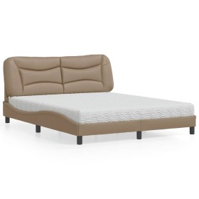 Cama con colchón cuero sintético capuchino 160x200 cm de vidaXL, Camas y somieres - Ref: Foro24-3208735, Precio: 458,97 €, De...