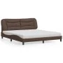 Cama con colchón cuero sintético marrón 180x200 cm de vidaXL, Camas y somieres - Ref: Foro24-3208740, Precio: 467,44 €, Descu...