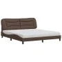 Cama con colchón cuero sintético marrón 180x200 cm de vidaXL, Camas y somieres - Ref: Foro24-3208740, Precio: 467,44 €, Descu...